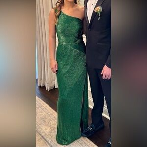 Aleta Couture Beaded Dress / size 2 / Green / Floor Length